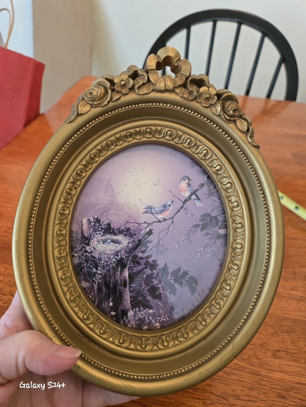 Homco Margie Morrow Birds Nest Framed Print Plaque 1982 3279 USA non smoker home